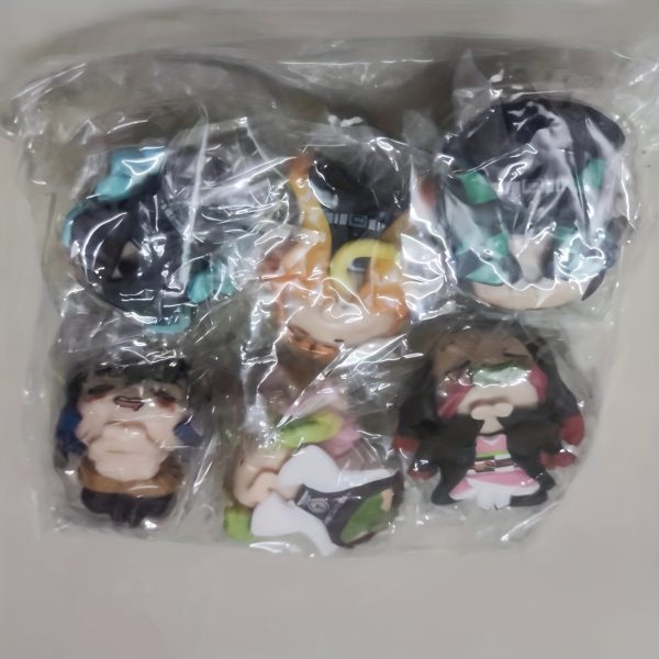 6pcs 4CM Demon Slayer action figures Sleep Q Cat Ear Version Anime Figure - Image 3