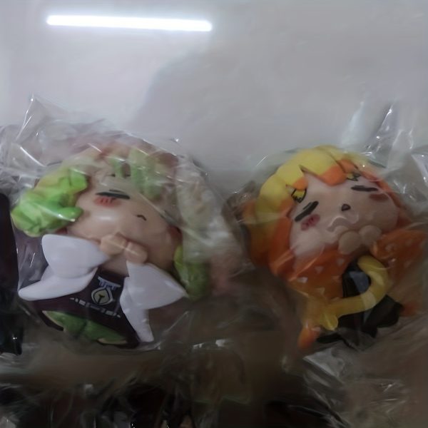 6pcs 4CM Demon Slayer action figures Sleep Q Cat Ear Version Anime Figure - Image 4