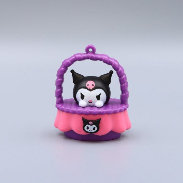 6pcs 5cm Sanrio Creative Basket Baby Sanrio Kuremirumimele figurines Kaidi Yugui Dog PVC Figure - Image 4