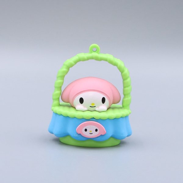 6pcs 5cm Sanrio Creative Basket Baby Sanrio Kuremirumimele figurines Kaidi Yugui Dog PVC Figure - Image 5
