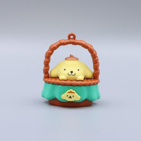 6pcs 5cm Sanrio Creative Basket Baby Sanrio Kuremirumimele figurines Kaidi Yugui Dog PVC Figure - Image 6