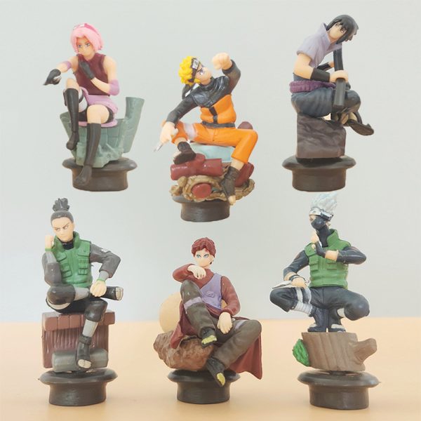 6pcs 8CM Naruto chess set International chess base Kakashi Sasuke model - Image 2