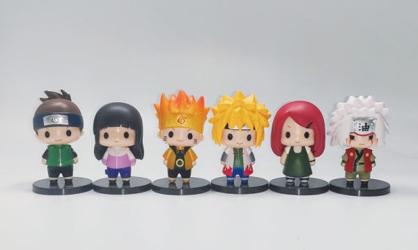 6pcs 7cm Naruto action figures set Bean-Eyed Uzumaki Action Figura Chibi Hinata Hyuga Jiraiya action figure - Image 2
