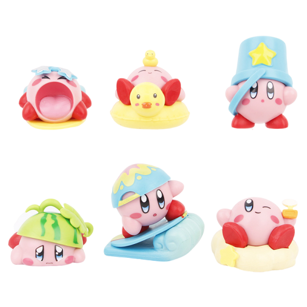 6pcs Kirby Generation 4 Game Kirby action figure collectible Kirby Dolls Cake Car-mounted Ornaments