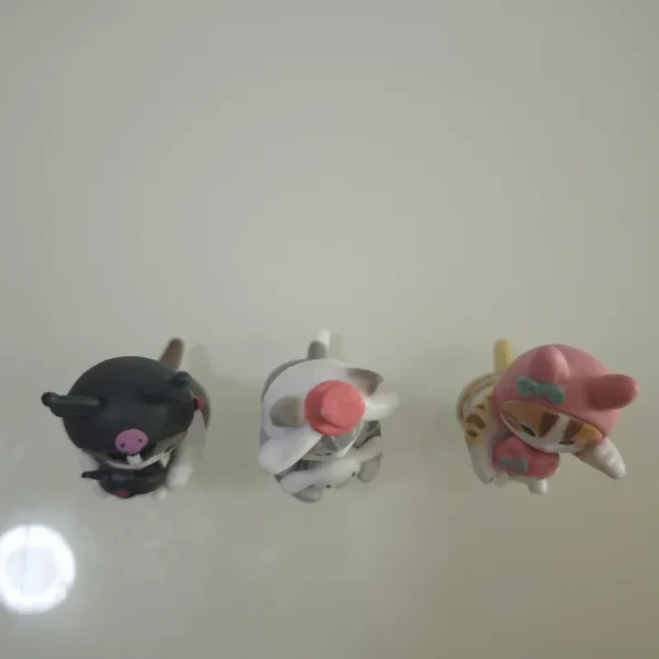 6pcs Sanrio Shark Cat Cosplay My Melody Kuromi Cinnamoroll Kitty Model Figurine Toy - Image 11