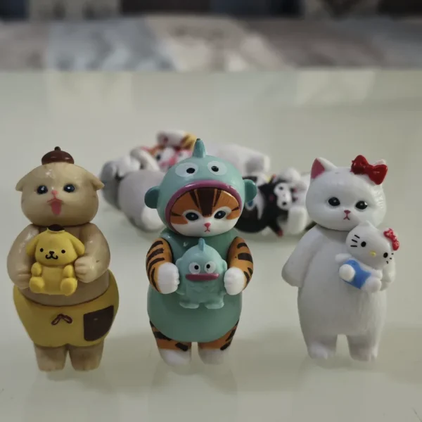 6pcs Sanrio Shark Cat Cosplay My Melody Kuromi Cinnamoroll Kitty Model Figurine Toy - Image 3