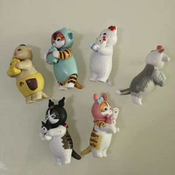 6pcs Sanrio Shark Cat Cosplay My Melody Kuromi Cinnamoroll Kitty Model Figurine Toy - Image 7