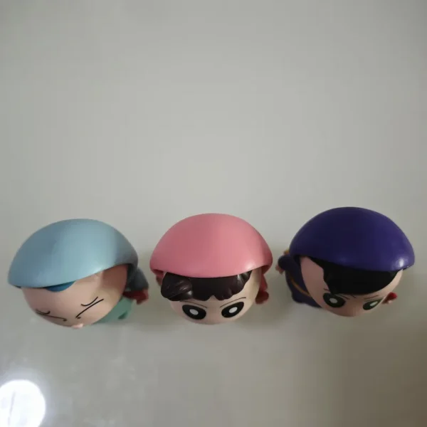 6PCS Kasukabe Defense Force Q Version Crayon Shin-chan Raincoat Figures Cute Cartoon Model Toys - Image 6