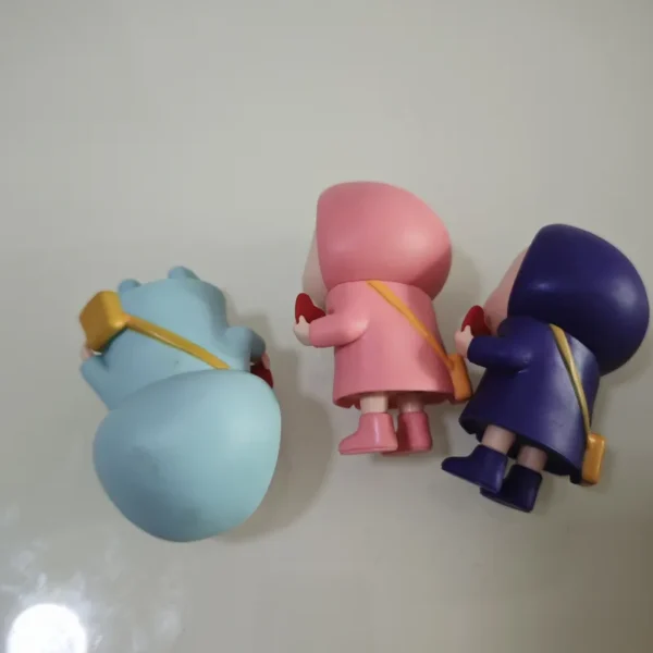 6PCS Kasukabe Defense Force Q Version Crayon Shin-chan Raincoat Figures Cute Cartoon Model Toys - Image 7