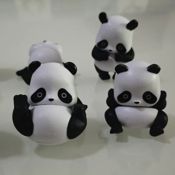 8PCS Cute Panda Motion Cartoon Panda Figures Car Dashboard Ornaments Model Toys - Image 8