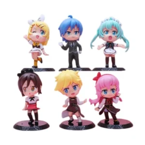 6pcs Q Version Hatsune Miku Figures Anime Gacha Capsule Toys Virtual Idol Stage Model Dolls Collectible