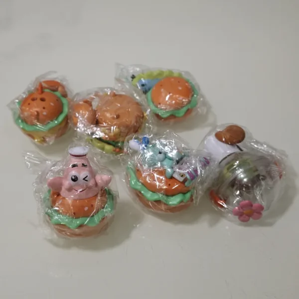 6PCS Spongebob Patrick Squidward Burger Figures Anime Toy Set - Image 5