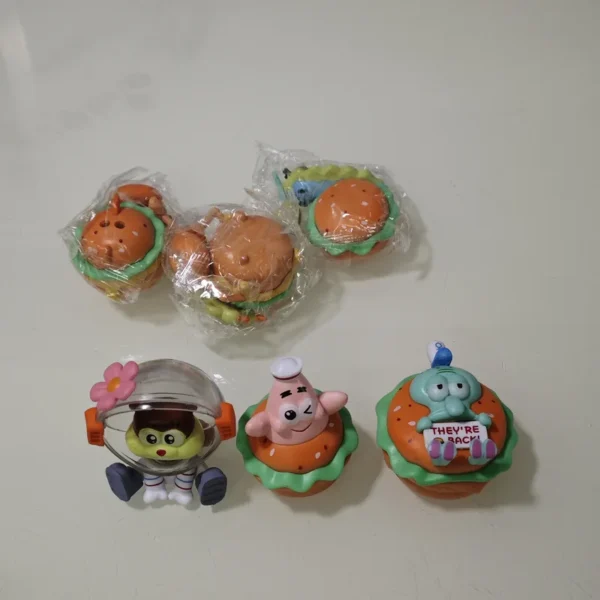 6PCS Spongebob Patrick Squidward Burger Figures Anime Toy Set - Image 4