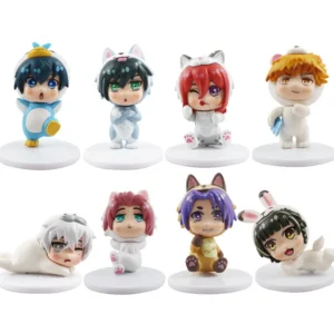 6pcs Q Version Blue Lock Figures Animal Cosplay Isagi Yoichi Chigiri Hyoma Toy Statues Collectible Anime Ornaments