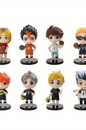 8cm 8Pcs/Set Haikyuu volleyball junior figure set Q Version Shoyo Hinata Sugawara Koushi Wholesale Dolls