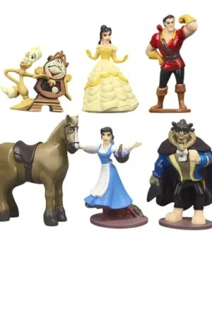 6pcs Beauty and the Beast Belle princess figure toy model