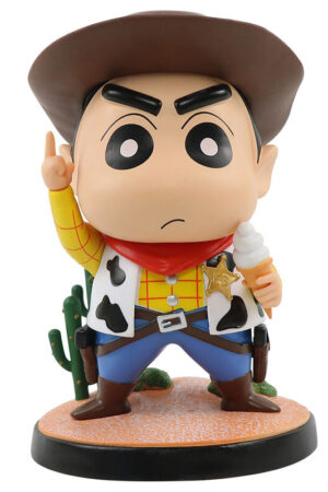 GK Cowboy Crayon Shin-chan Action Figure COS Dick Desert Cactus Scene Figurine Model