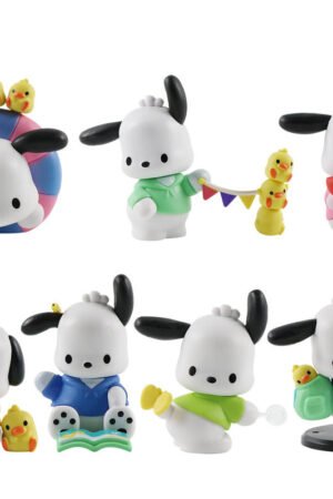 7pcs Sanrio handcrafted figurine Handcrafted Pochacco Anime Figurine Gashapon Cartoon Puppy Figure Toy Gift