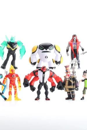 9PCS Ben 10 Defender of Earth Action Figure Set Light-Up Alien Monsters Collectible Toy Model Figures