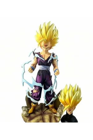 Dragon Ball Super Saiyan Gohan SS2 Battle Damaged Dual Head Statue Anime Figure Model