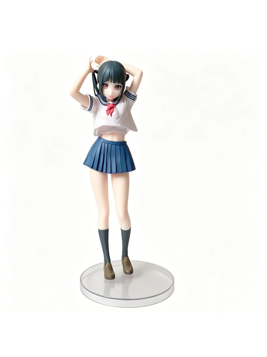 30CM Sailor Uniform Anime Girl Figure Standing Desk Display Collectible