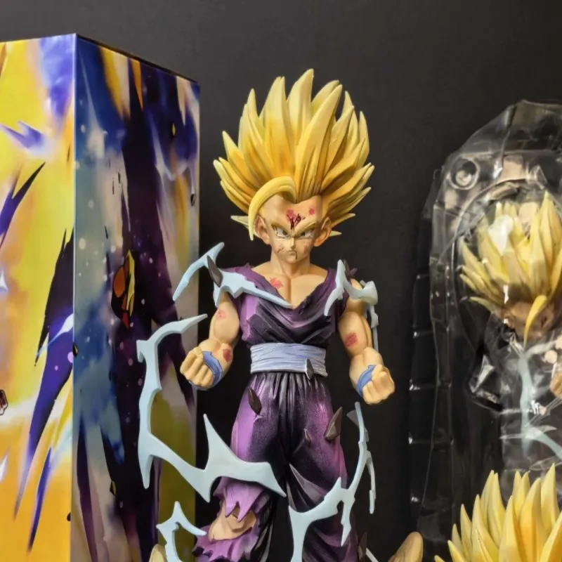Dragon Ball Super Saiyan Gohan SS2 Battle Damaged Dual Head Statue Anime Figure Model - Image 5