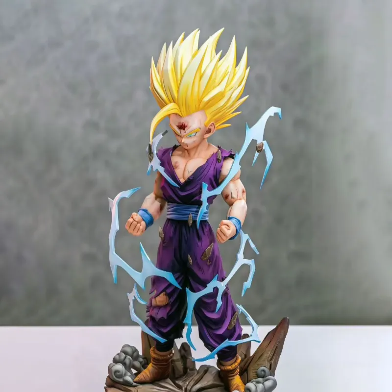 Dragon Ball Super Saiyan Gohan SS2 Battle Damaged Dual Head Statue Anime Figure Model - Image 8